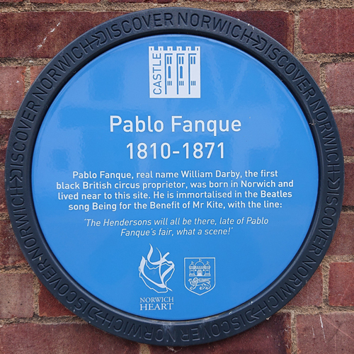 Pablo Fanque's plaque